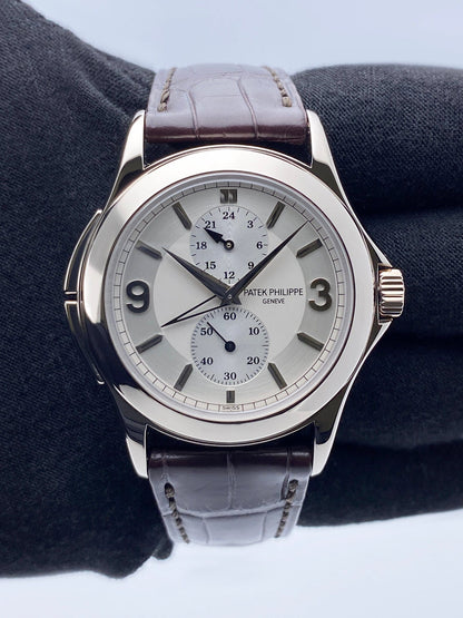Patek Philippe Calatrava Travel Time 5134G 18K White Gold Mens Watch - Watches