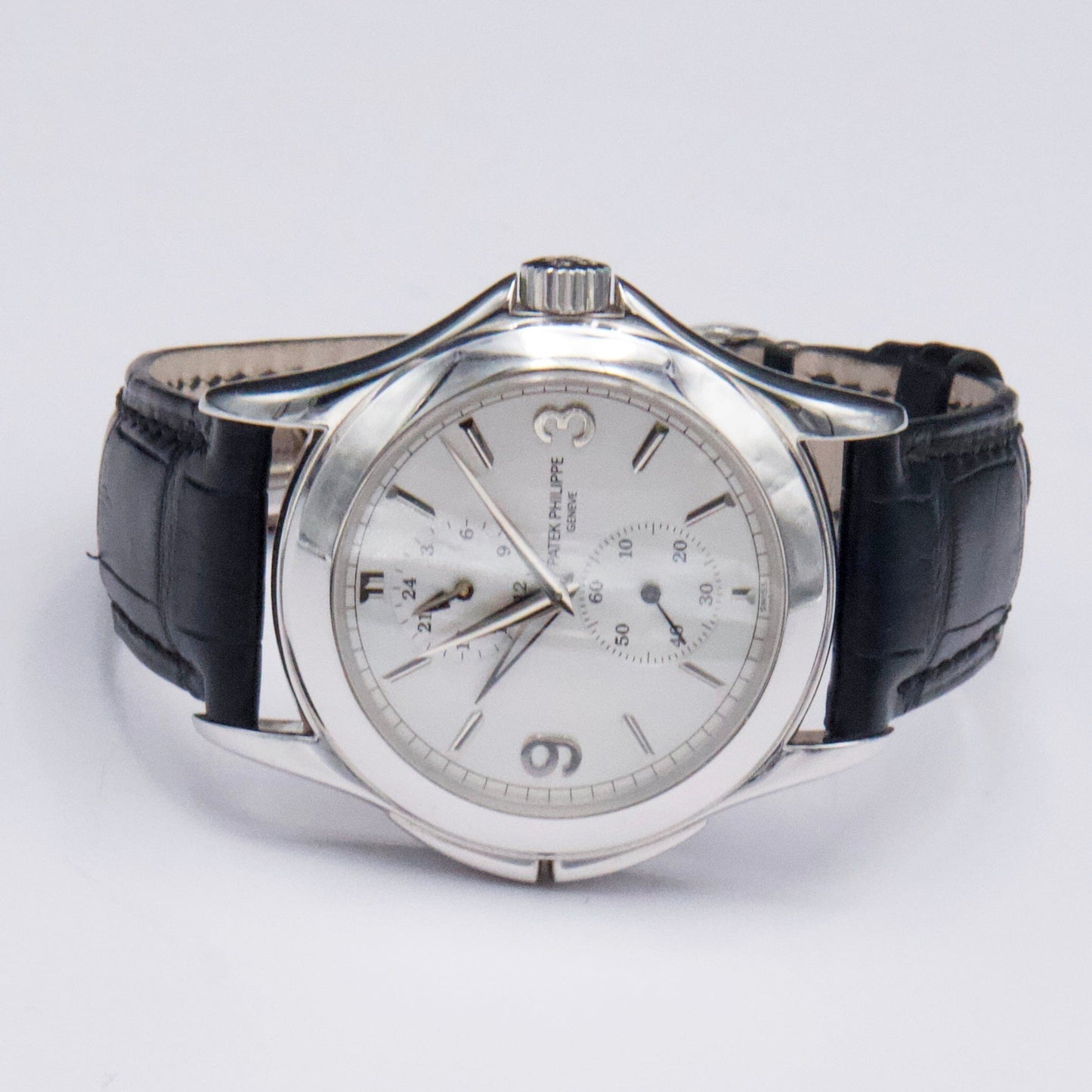Patek Philippe Calatrava Travel Time 5134G 18K White Gold Mens Watch - Watches