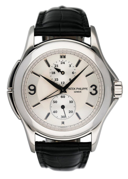 Patek Philippe Calatrava Travel Time 5134G 18K White Gold Mens Watch - Watches