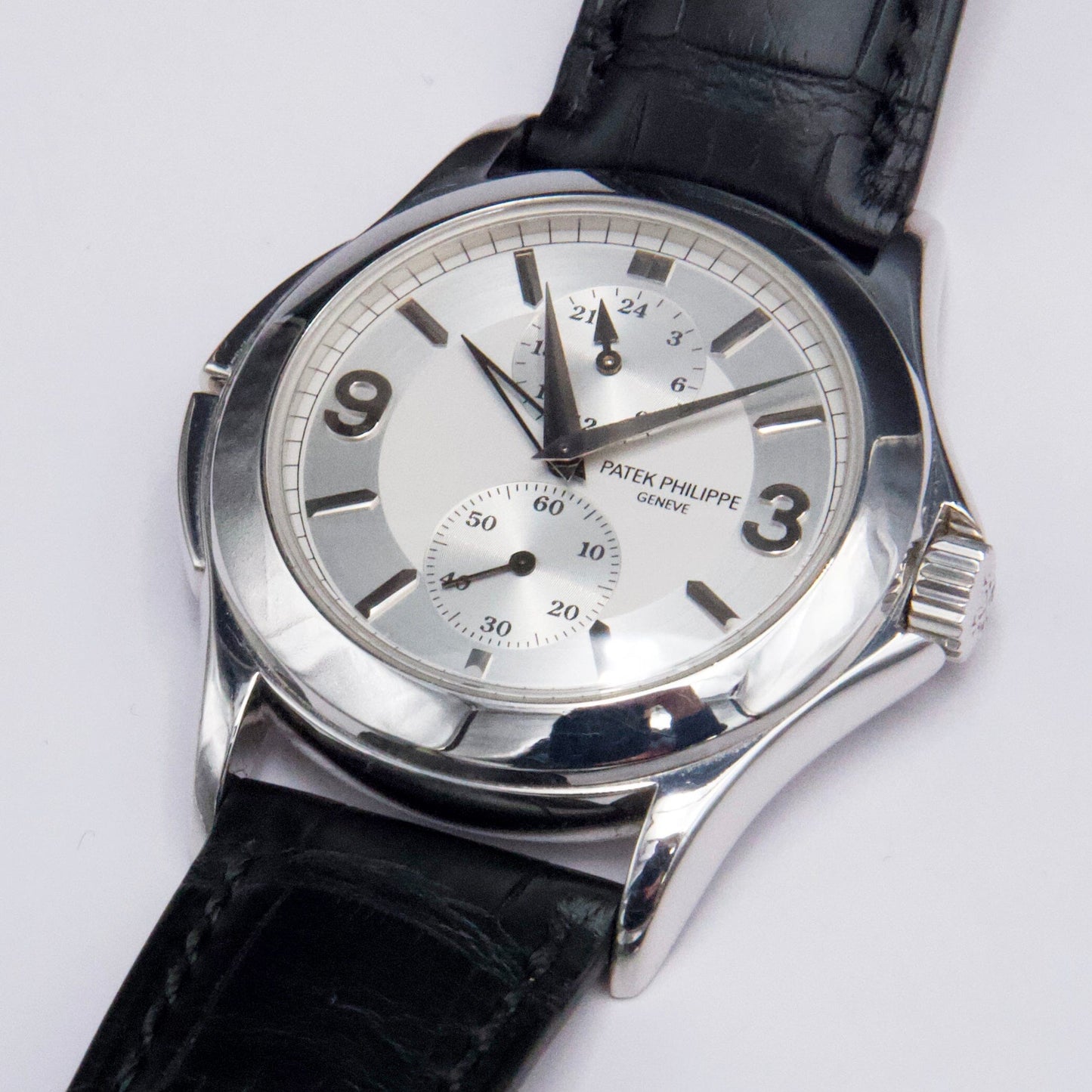 Patek Philippe Calatrava Travel Time 5134G 18K White Gold Mens Watch - Watches