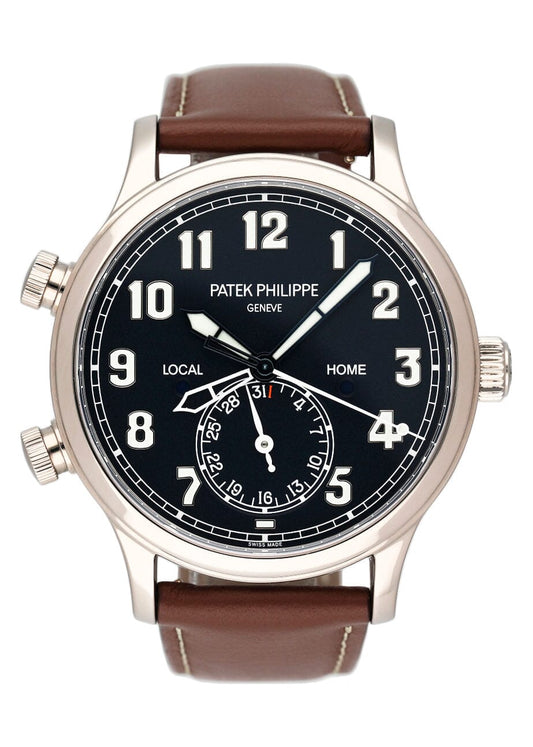 Patek Philippe Calatrava Pilot Travel Time 5524G Blue Dial Mens Watch Box Papers - Watches