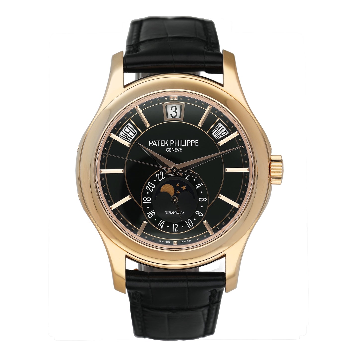 Patek Philippe Complications 5205R Tiffany & Co. Black Dial Mens Watch Box Papers