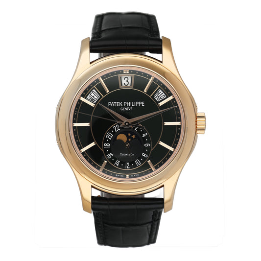 Patek Philippe Complications 5205R Tiffany & Co. Black Dial Mens Watch Box Papers