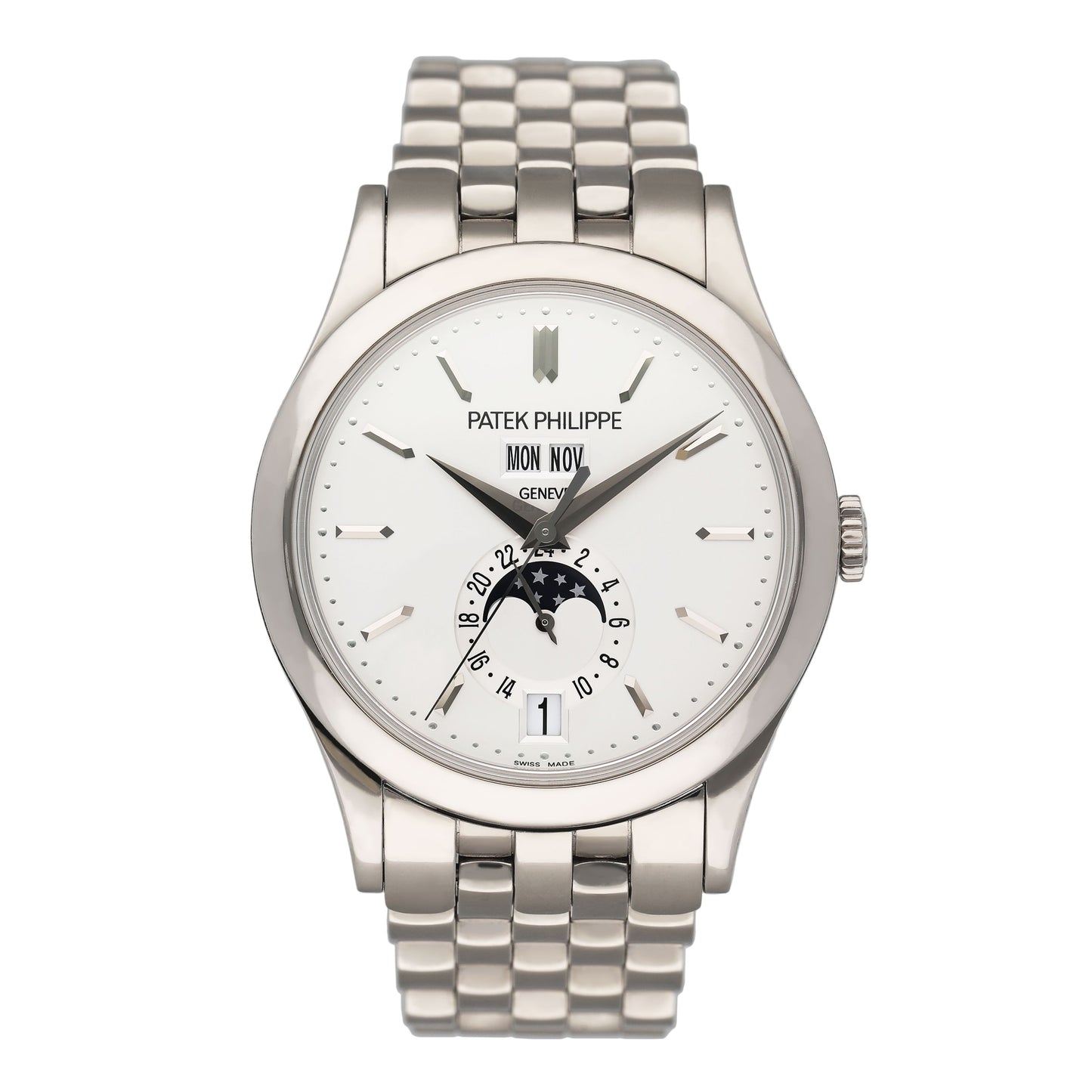 Patek Philippe Complications 5396G Silver Dial Mens Watch Box Papers