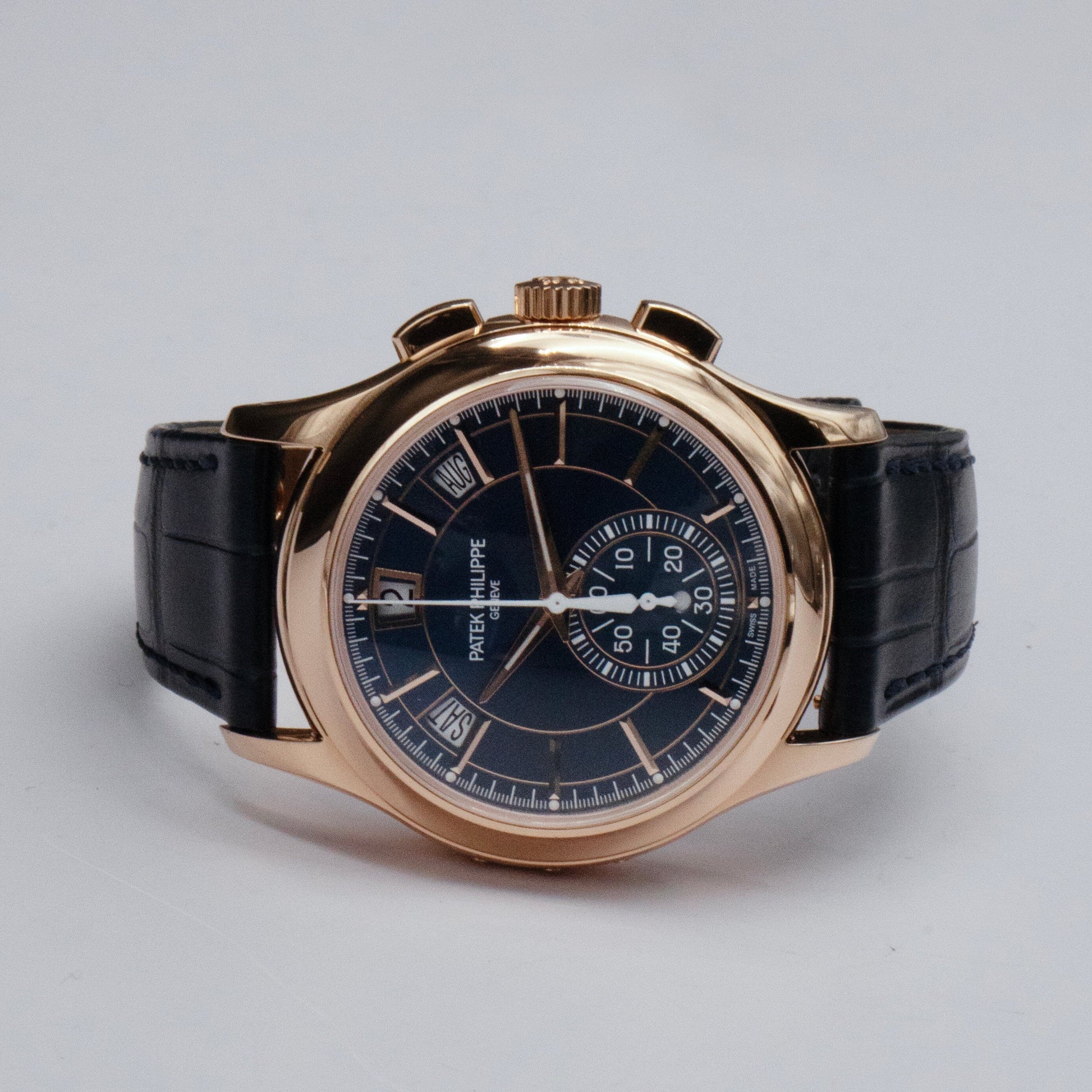 Patek Philippe Complications 5905R Sunburst Blue Dial Mens Watch Box Papers - Watches