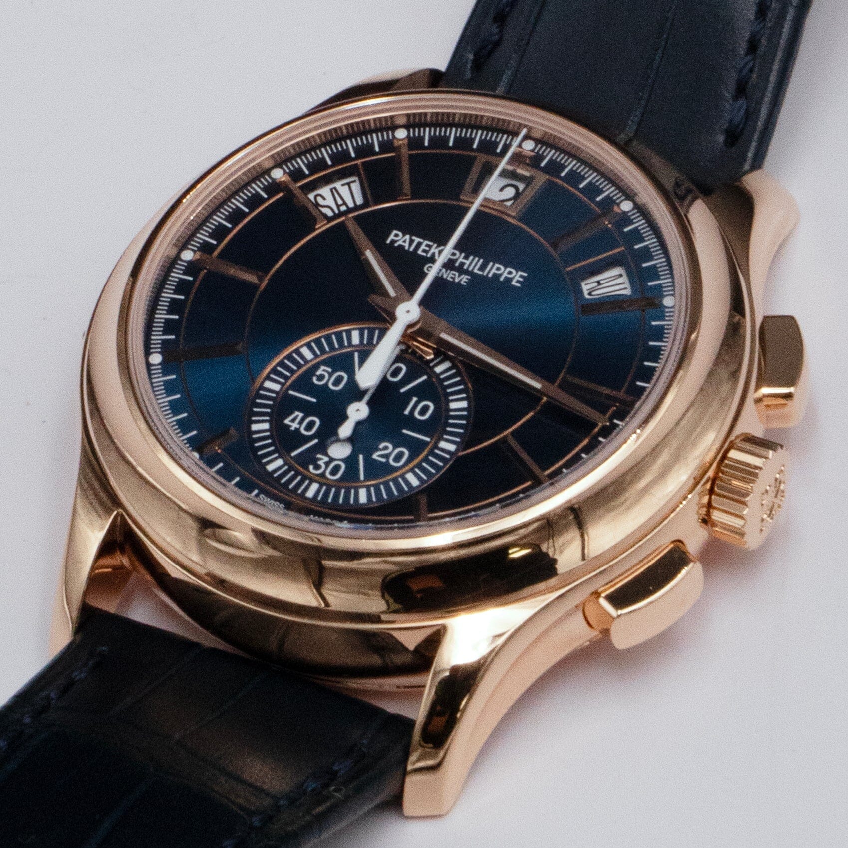 Patek Philippe Complications 5905R Sunburst Blue Dial Mens Watch Box Papers - Watches