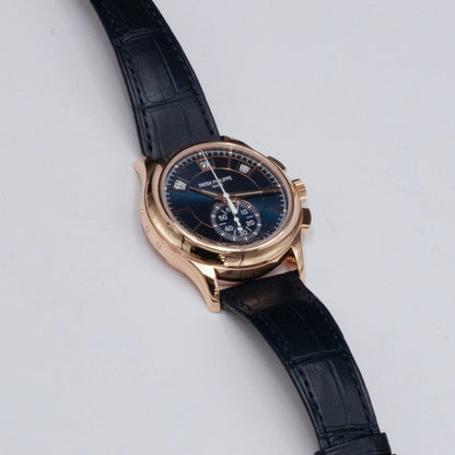 Patek Philippe Complications 5905R Sunburst Blue Dial Mens Watch Box Papers - Watches