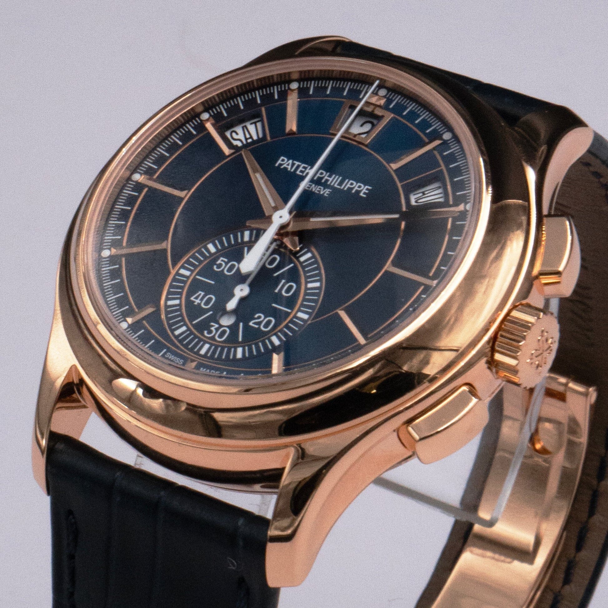 Patek Philippe Complications 5905R Sunburst Blue Dial Mens Watch Box Papers - Watches
