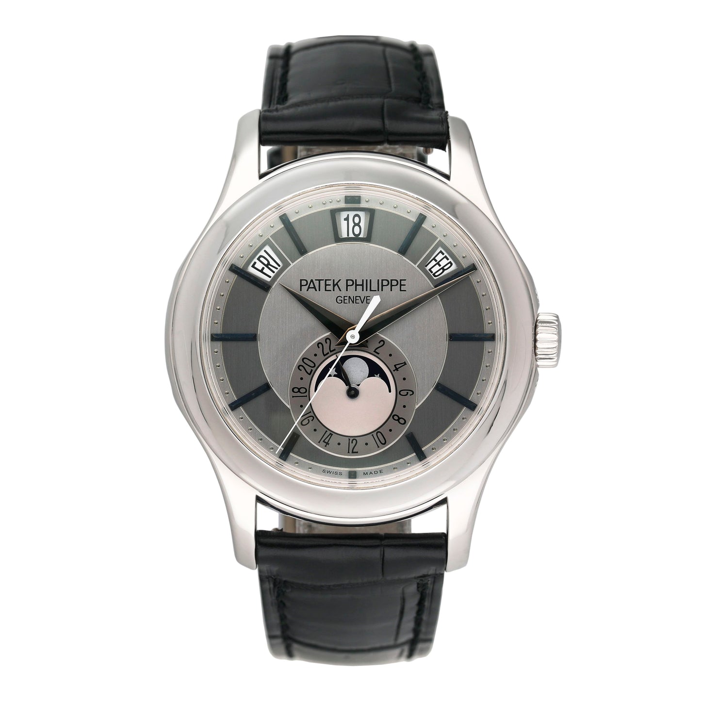 Patek Philippe Complications Annual Calendar 5205G Gray Dial Mens Watch Box Papers