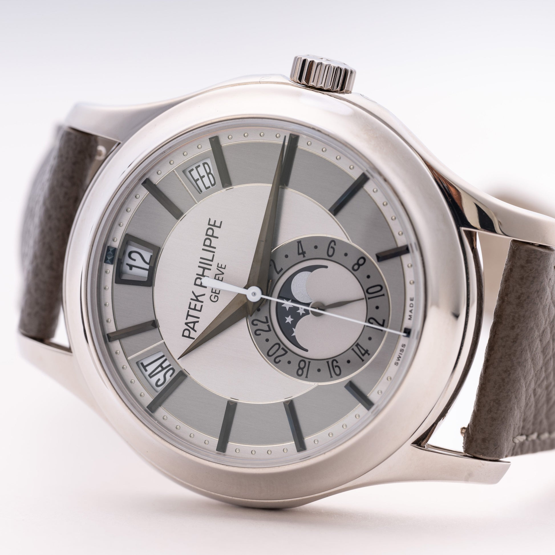 Patek Philippe Complications Annual Calendar 5205G Gray Dial Mens Watch Box Papers - Watches