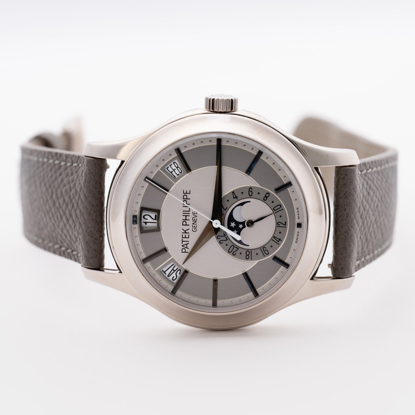 Patek Philippe Complications Annual Calendar 5205G Gray Dial Mens Watch Box Papers - Watches