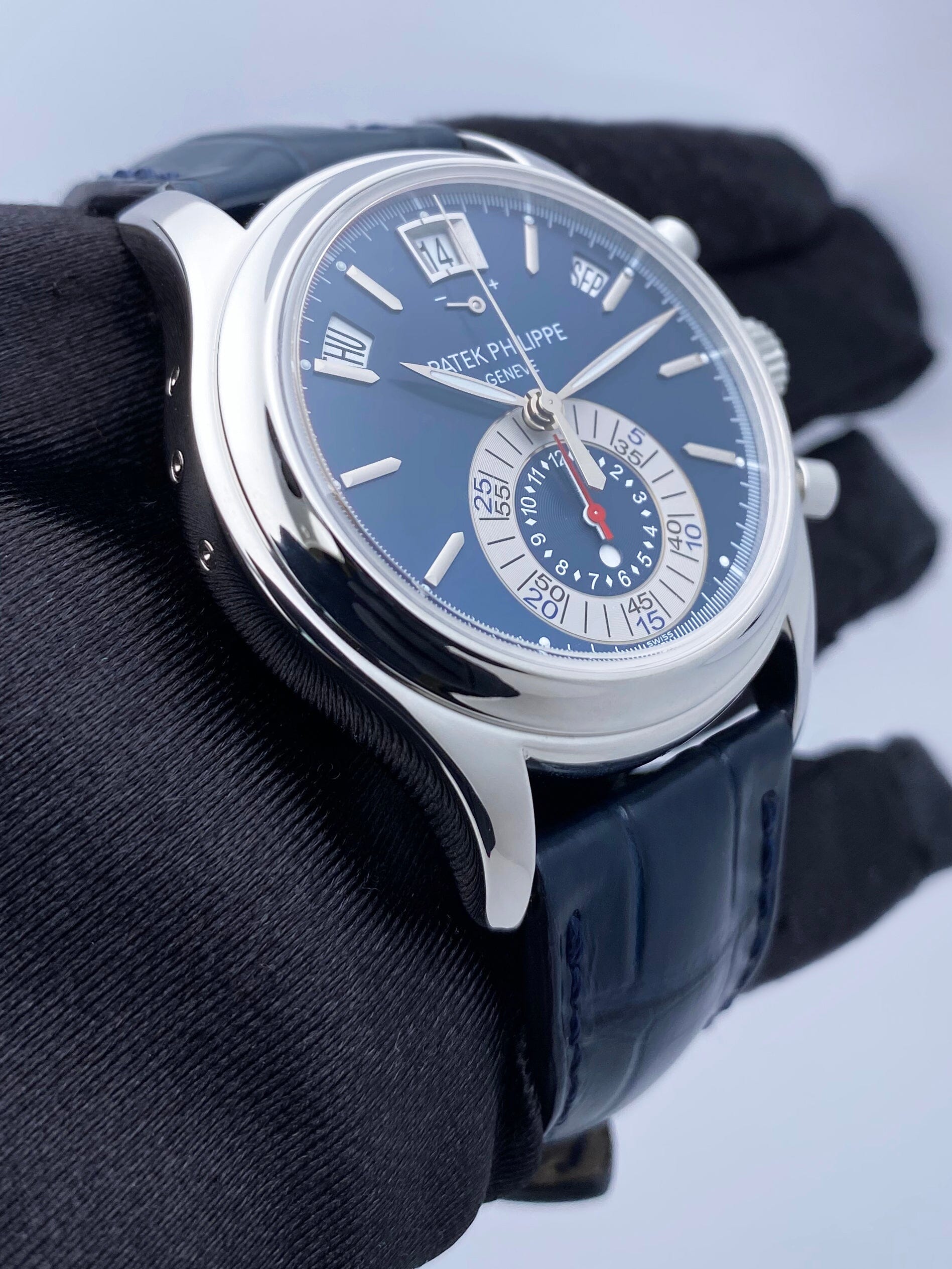 Patek Philippe Complications Annual Calendar 5960P Blue Dial Box Papers - Watches