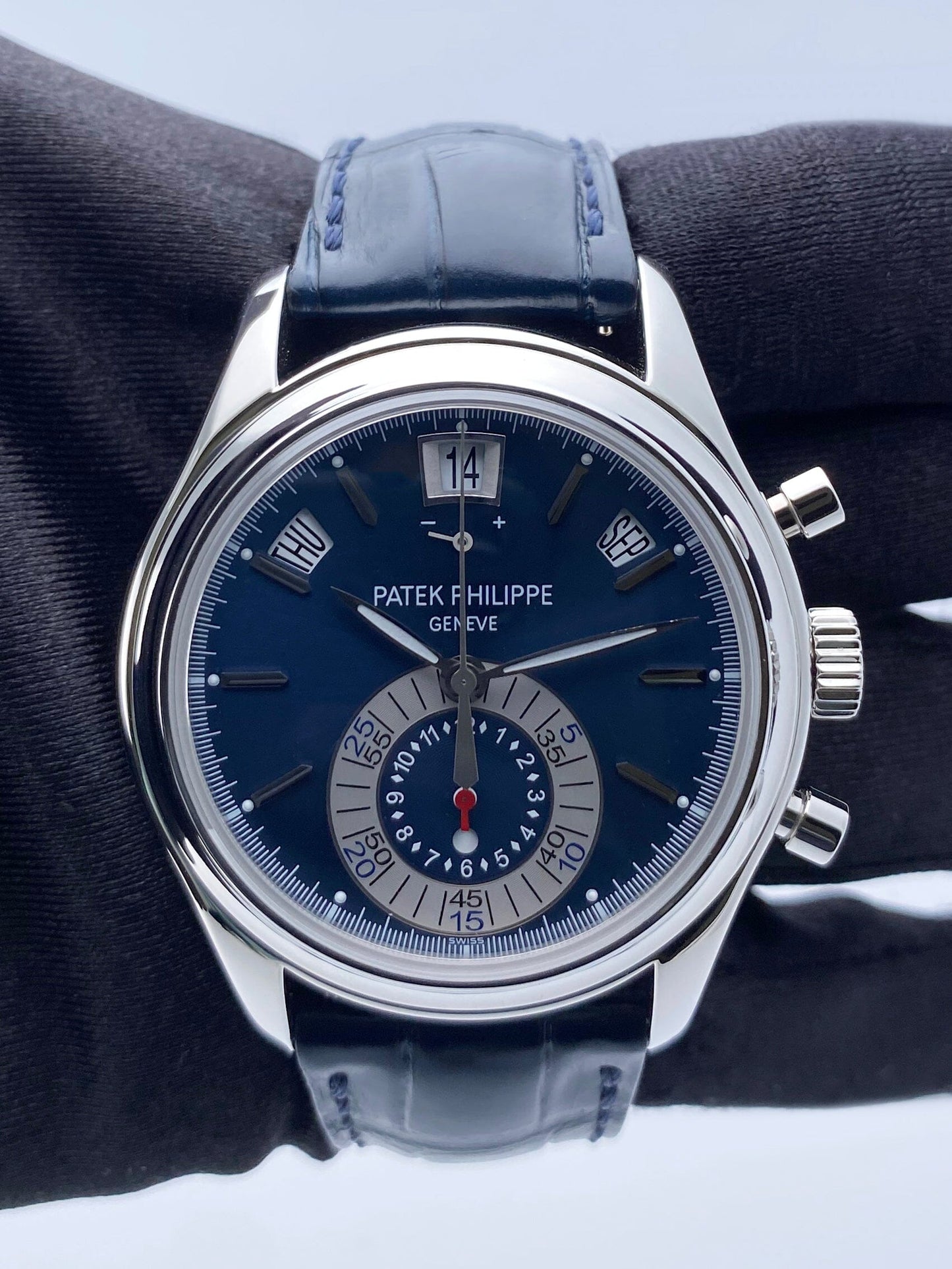 Patek Philippe Complications Annual Calendar 5960P Blue Dial Box Papers - Watches
