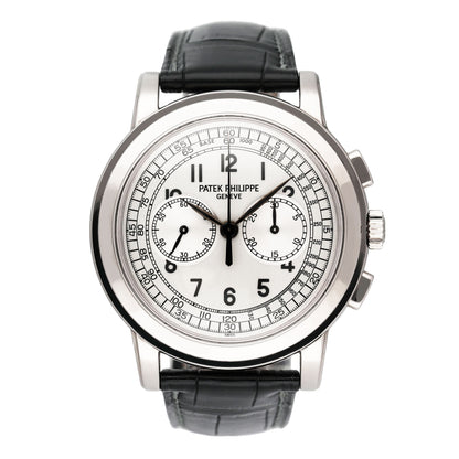 Patek Philippe Complications Chronograph 5070G Silver Dial Mens Watch Box Papers - Watches