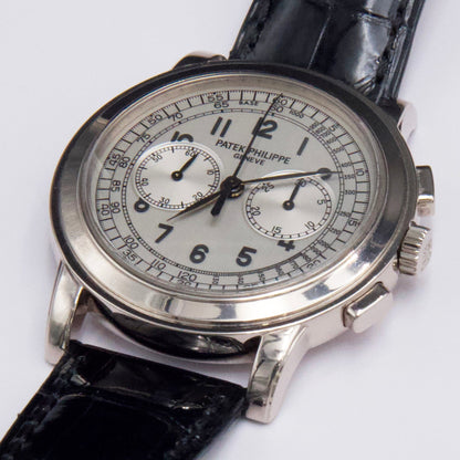 Patek Philippe Complications Chronograph 5070G Silver Dial Mens Watch Box Papers - Watches