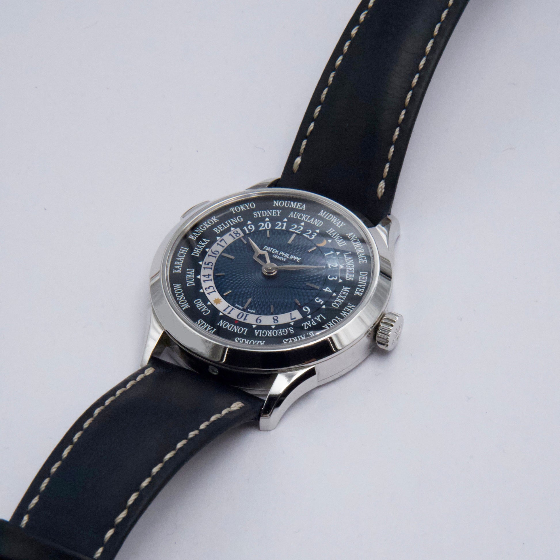Patek Philippe Complications World Time 5230P Blue Dial Mens Watch Box Papers - Watches