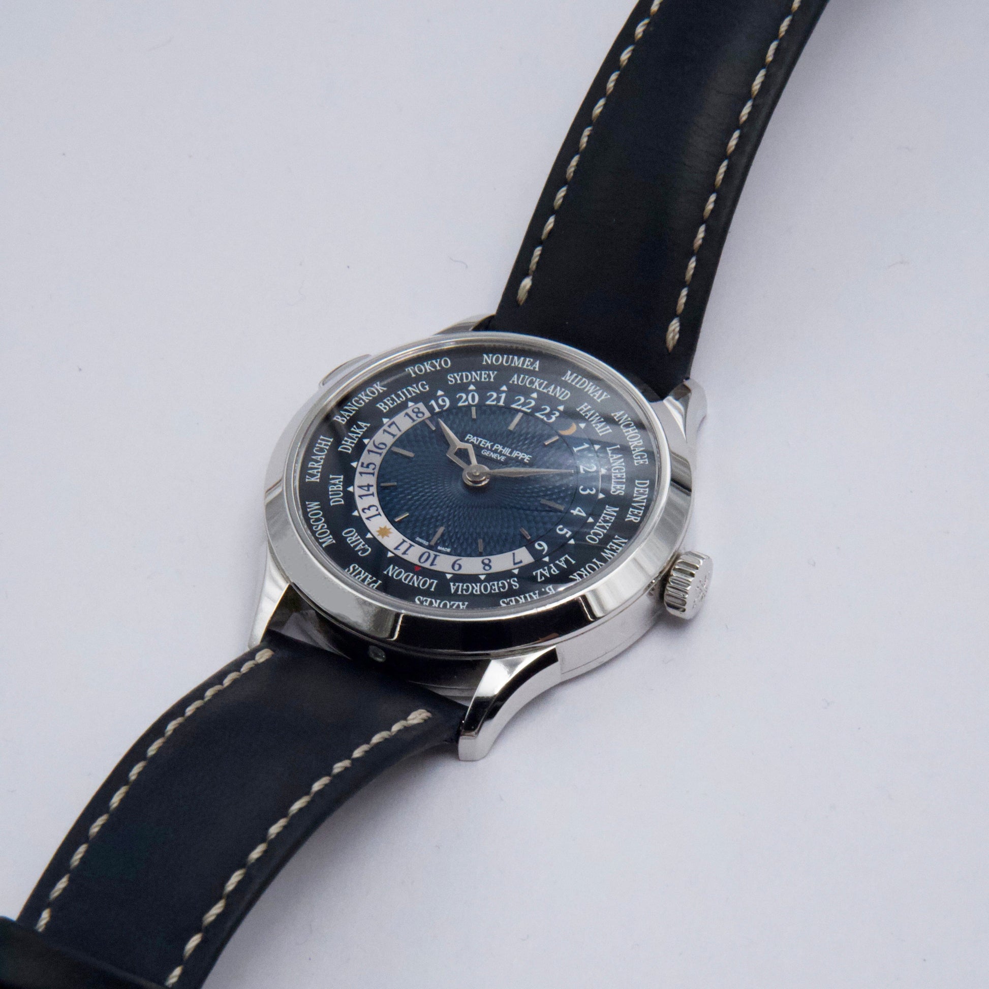 Patek Philippe Complications World Time 5230P Blue Dial Mens Watch Box Papers - Watches