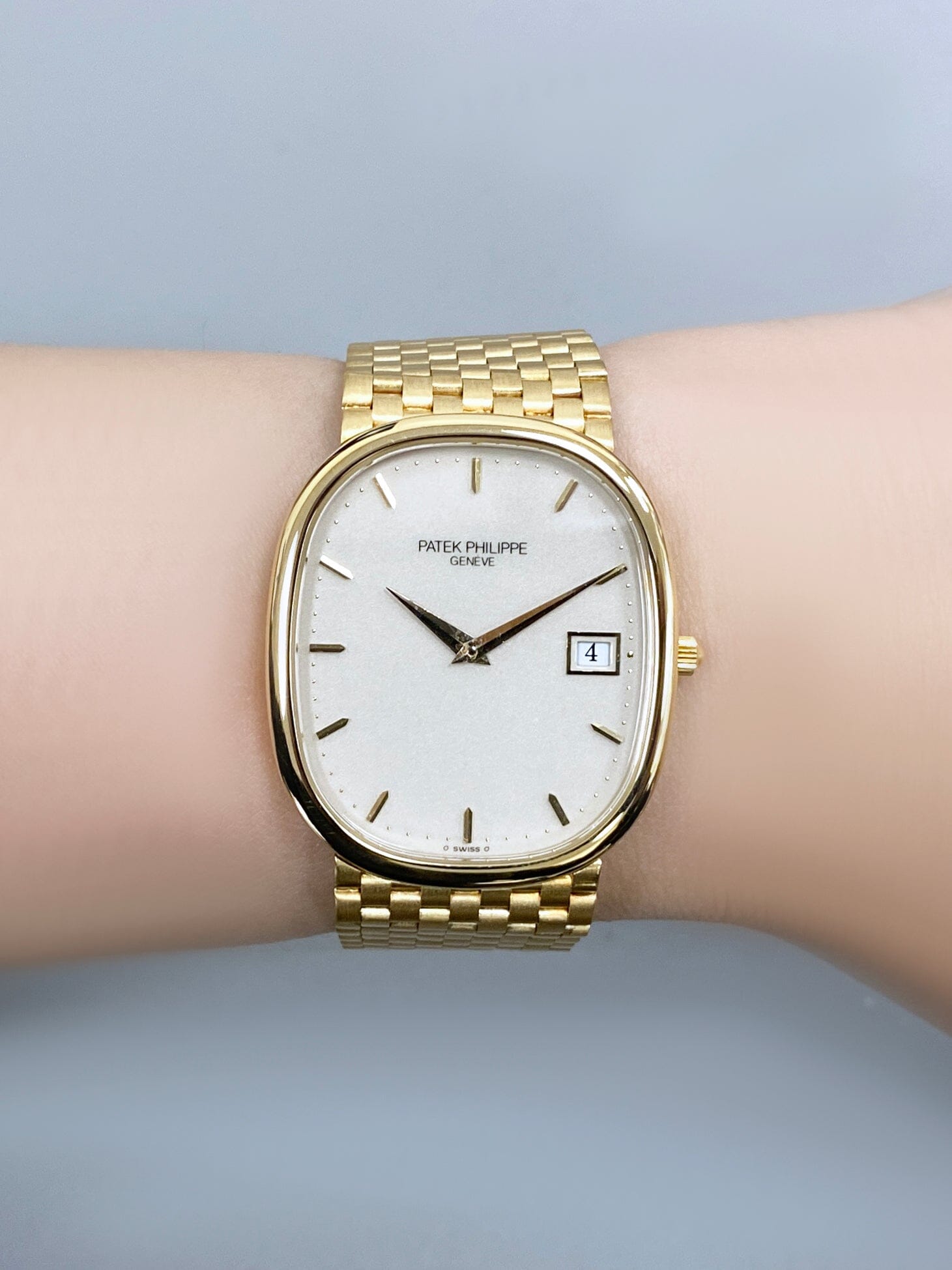 Patek Philippe Ellipse 3747/1 Cream Dial 18K Yellow Gold Mens Watch - Watches