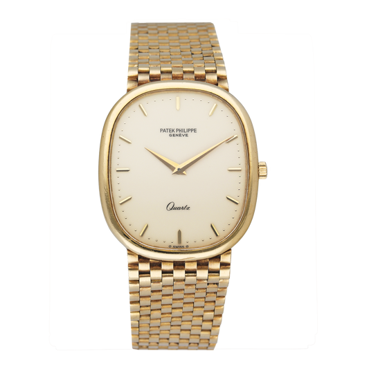 Patek Philippe Ellipse 3838/1 Cream Dial 18K Yellow Gold Mens Watch - Watches