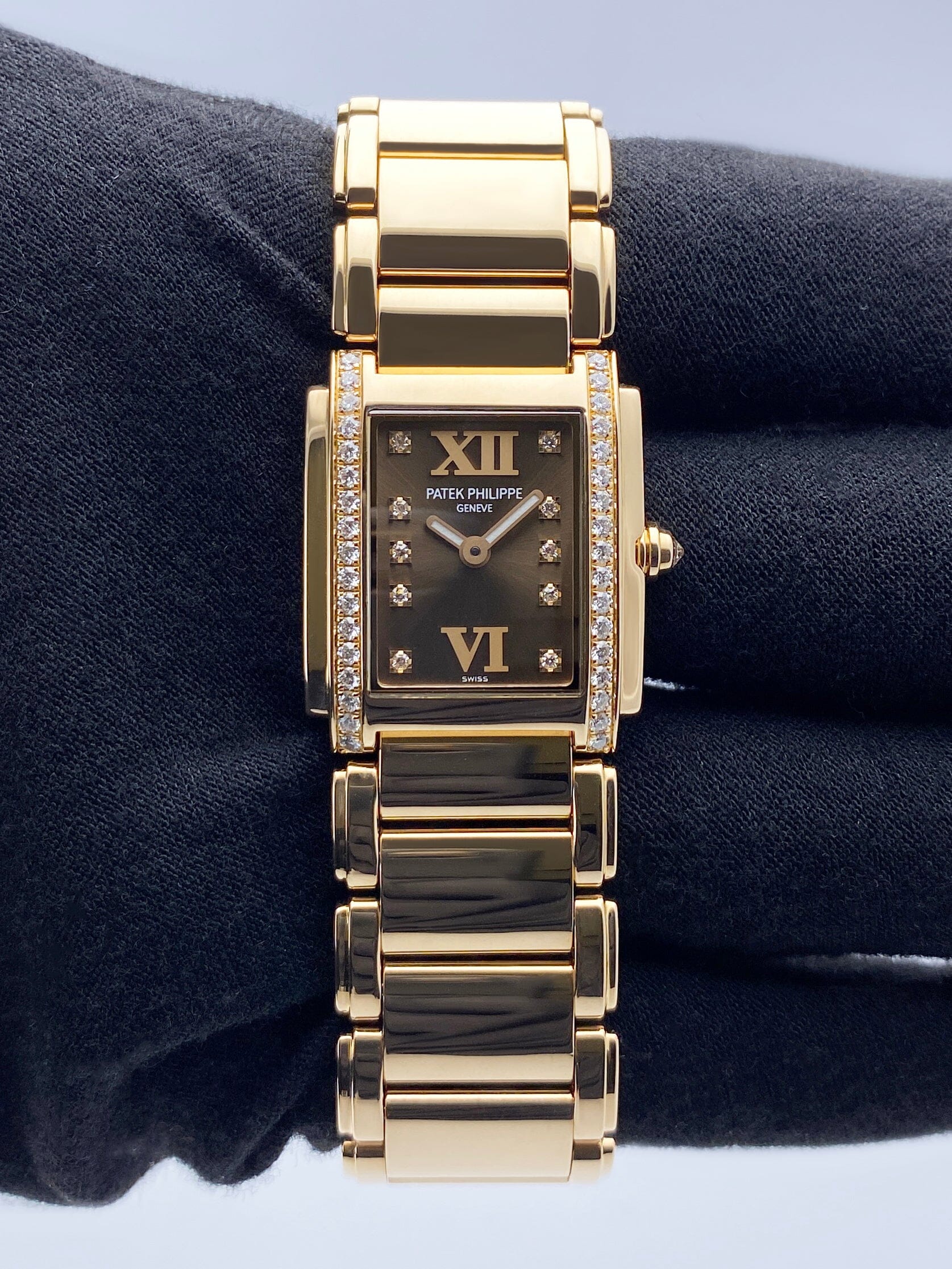 Patek Philippe Geneve Twenty-4 Rose Gold Chocolate Ladies Watch Box Papers - Virtual