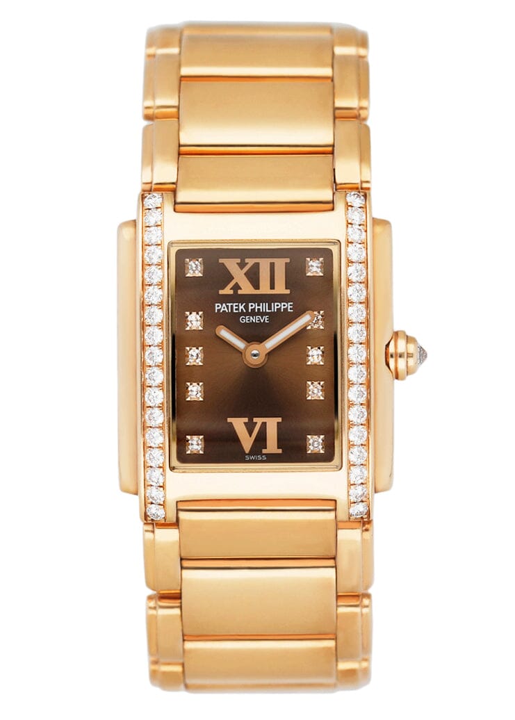 Patek Philippe Geneve Twenty-4 Rose Gold Chocolate Ladies Watch Box Papers - Virtual