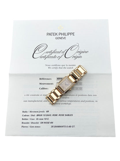 Patek Philippe Geneve Twenty-4 Rose Gold Chocolate Ladies Watch Box Papers - Virtual