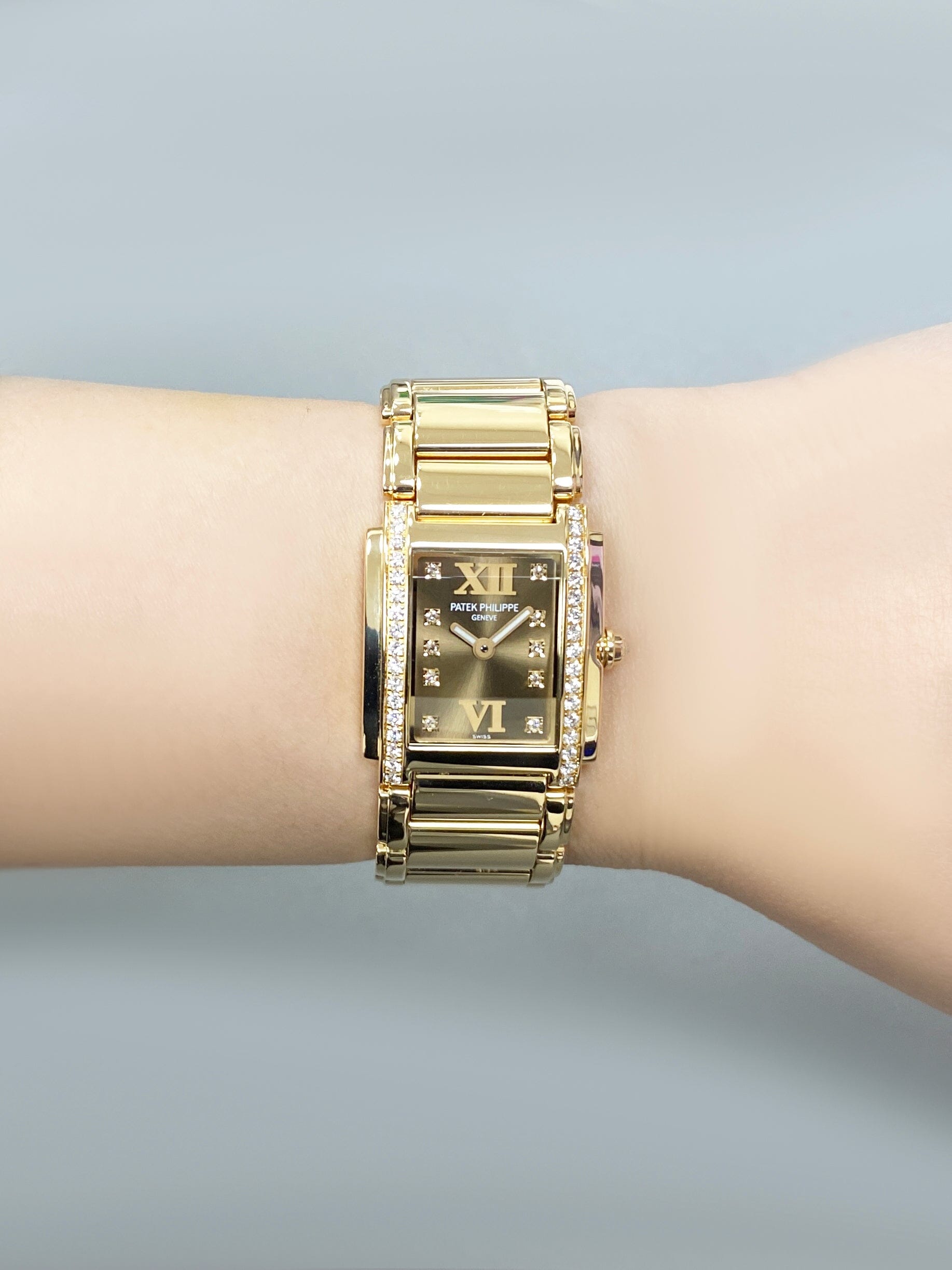 Patek Philippe Geneve Twenty-4 Rose Gold Chocolate Ladies Watch Box Papers - Virtual