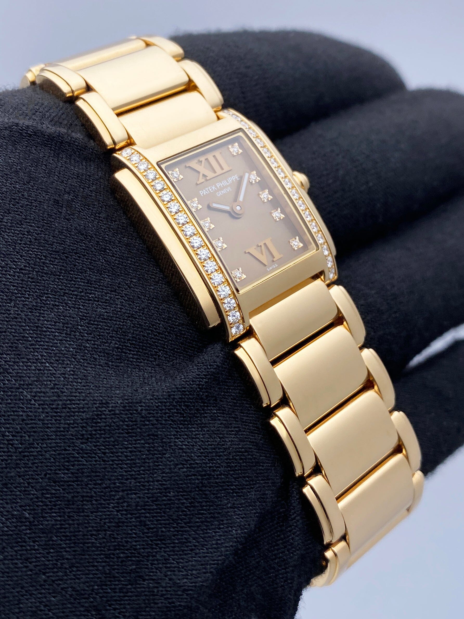Patek Philippe Geneve Twenty-4 Rose Gold Chocolate Ladies Watch Box Papers - Virtual