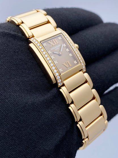 Patek Philippe Geneve Twenty-4 Rose Gold Chocolate Ladies Watch Box Papers - Virtual