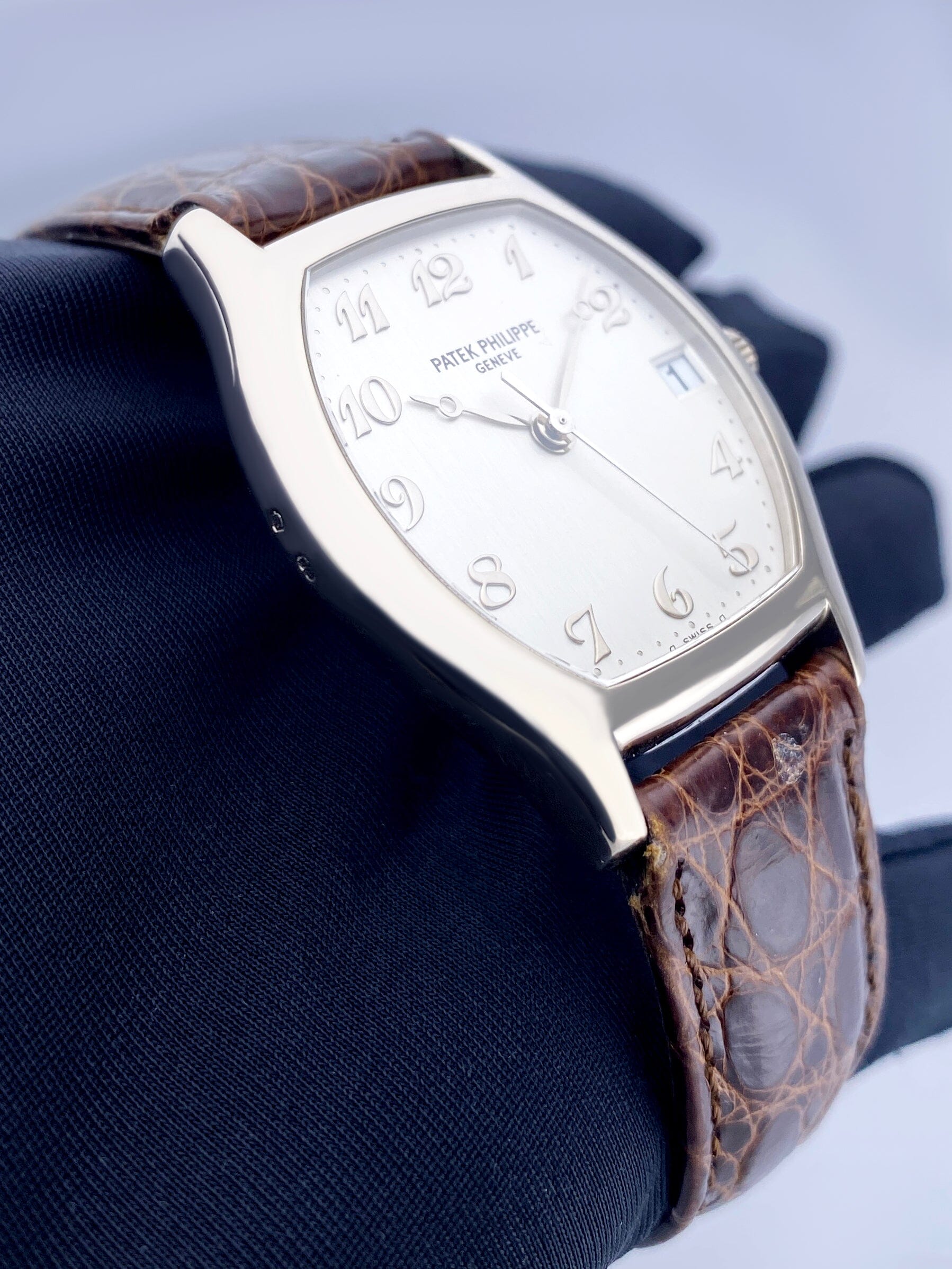 Patek Philippe Gondolo 5030G Silver Dial Mens Watch Box Papers