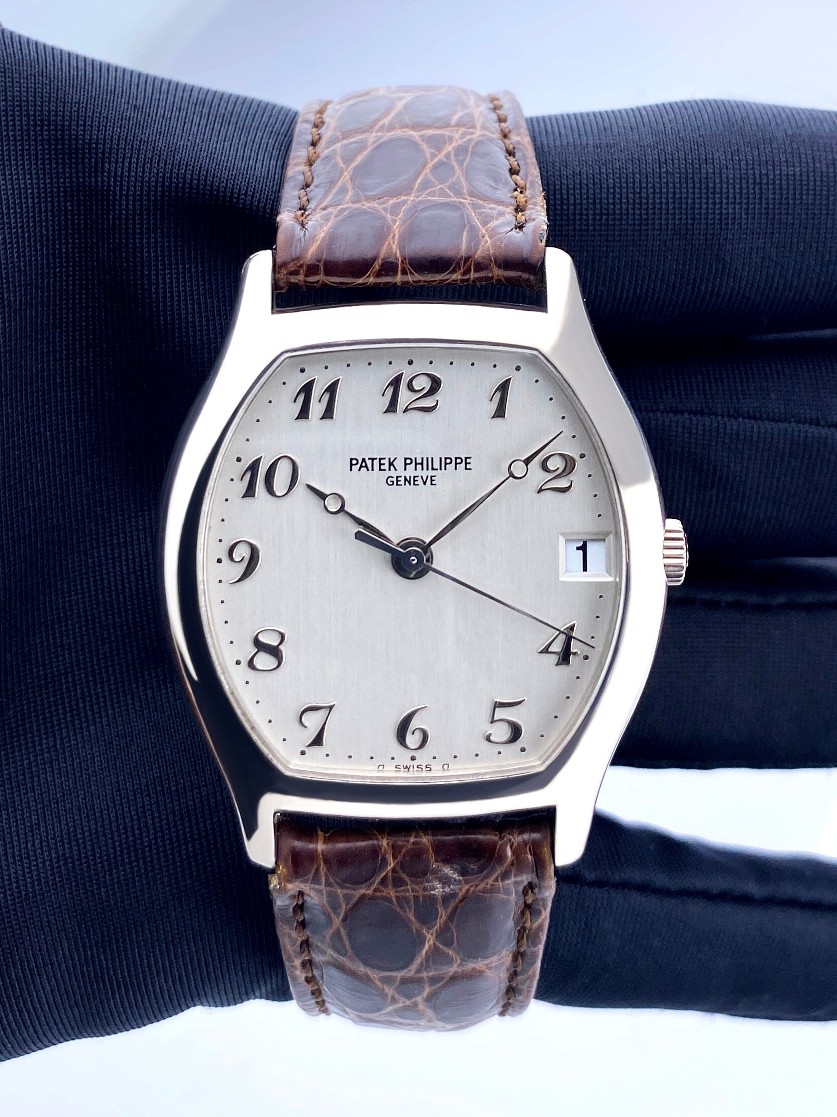 Patek Philippe Gondolo 5030G Silver Dial Mens Watch Box Papers