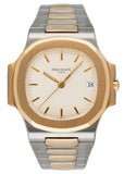 Patek Philippe Nautilus 3800 Ivory Dial Two Tone Mens Watch - Watches