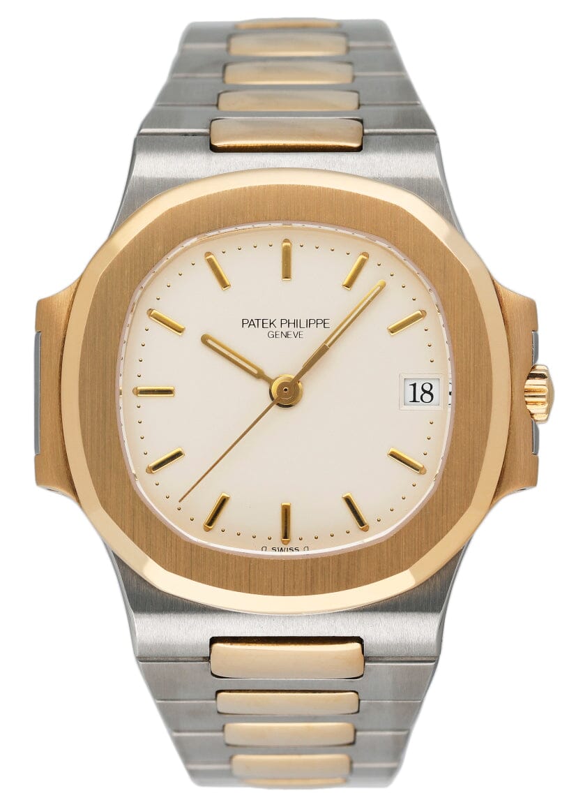Patek Philippe Nautilus 3800 Ivory Dial Two Tone Mens Watch - Watches