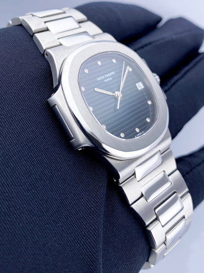 Patek Philippe Nautilus 3800/1A Diamond Blue Dial Mens Watch With Archives - Watches