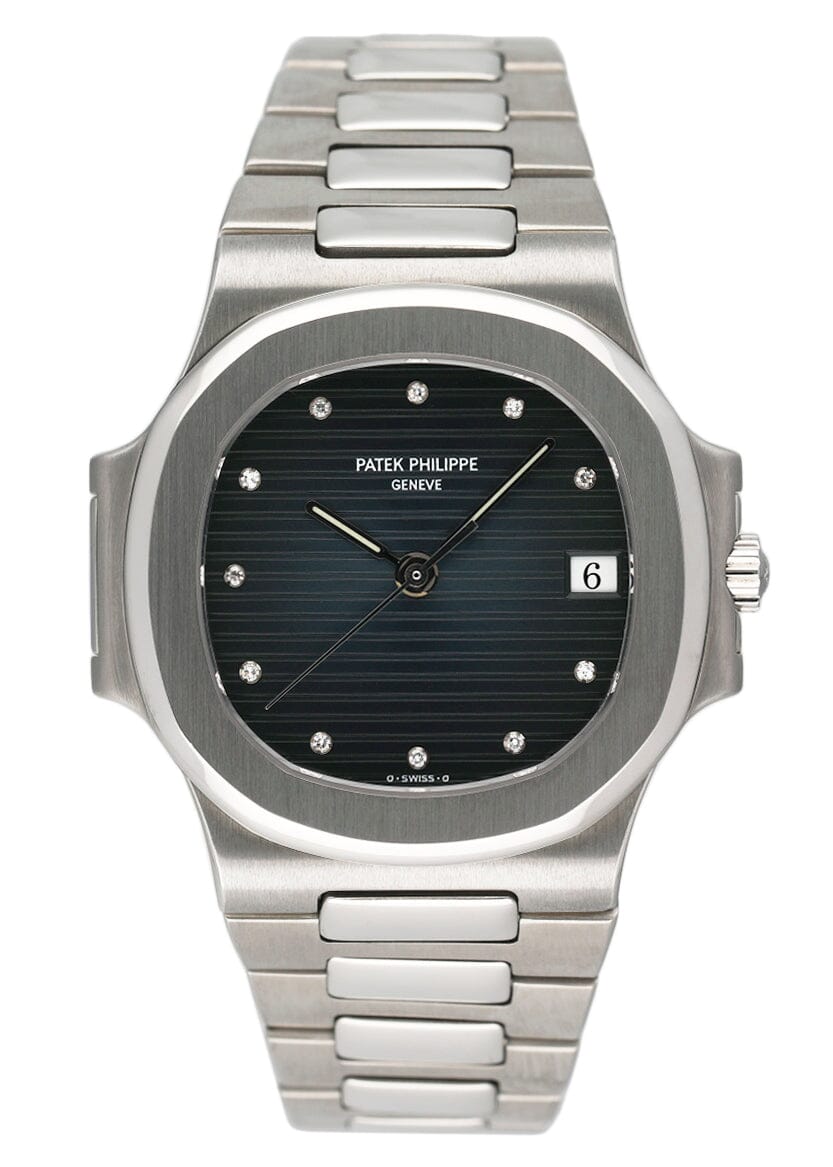 Patek Philippe Nautilus 3800/1A Diamond Blue Dial Mens Watch With Archives - Watches