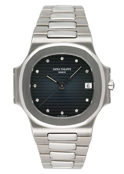 Patek Philippe Nautilus 3800/1A Diamond Blue Dial Mens Watch With Archives - Watches