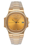 Patek Philippe Nautilus 3800/2J Champagne Diamond Dial Mens Watch With Archives - Watches