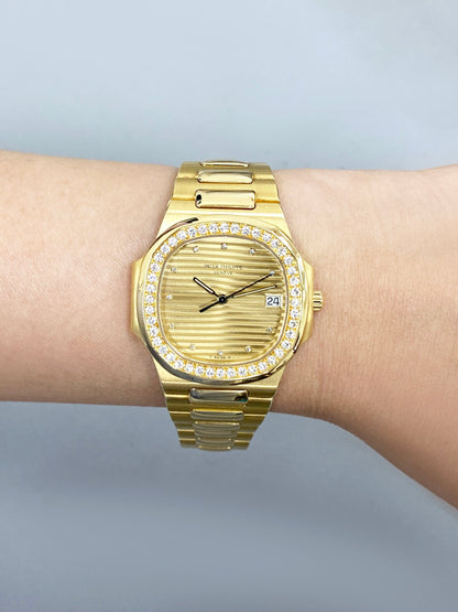 Patek Philippe Nautilus 3900/3 Gilt Dial 18K Yellow Gold Mens Watch With Archives - Watches