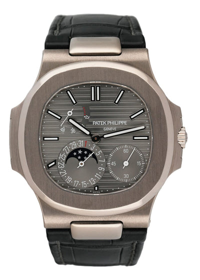 Patek Philippe Nautilus 5712G Moonphase 18K White Gold Mens Watch Box Papers - Watches