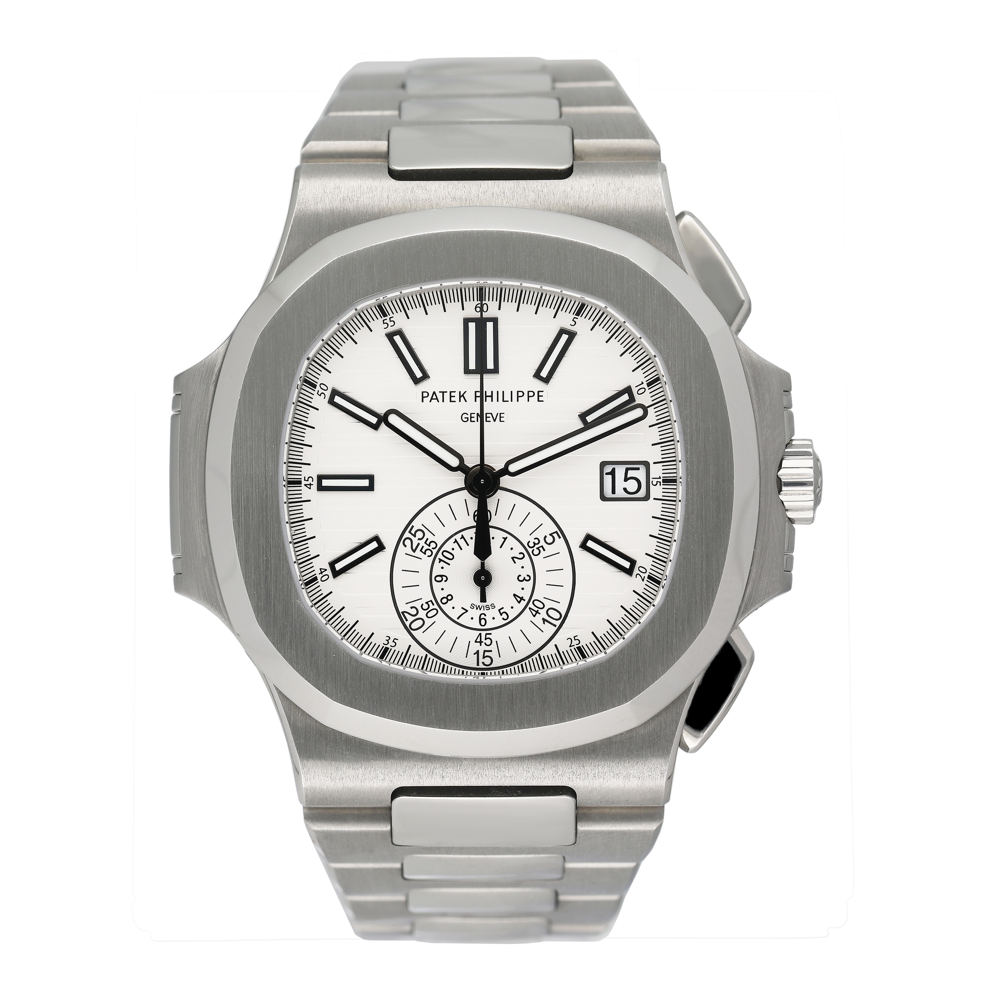 Patek Philippe Nautilus 5980/1A-019 White Dial Mens Watch Box Papers - Watches