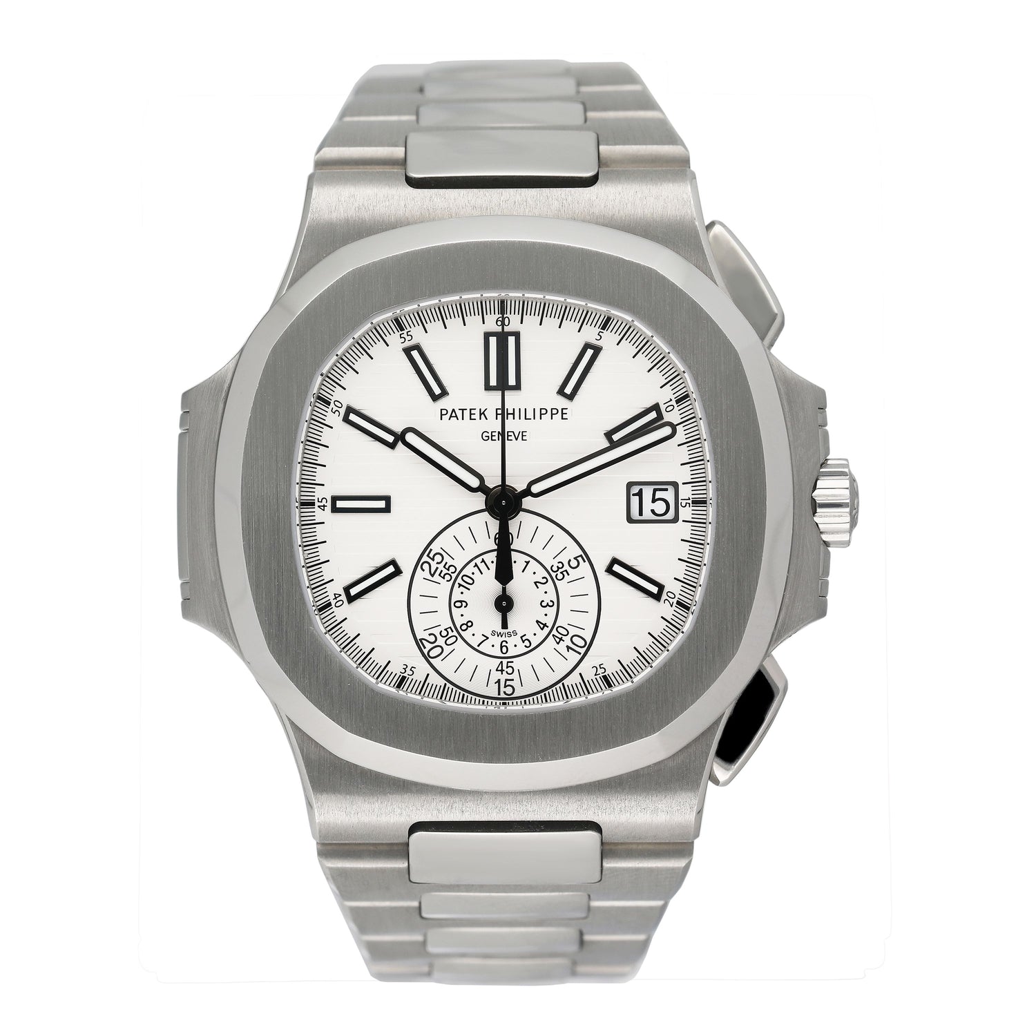 Patek Philippe Nautilus 5980/1A-019 White Dial Mens Watch Box Papers - Watches