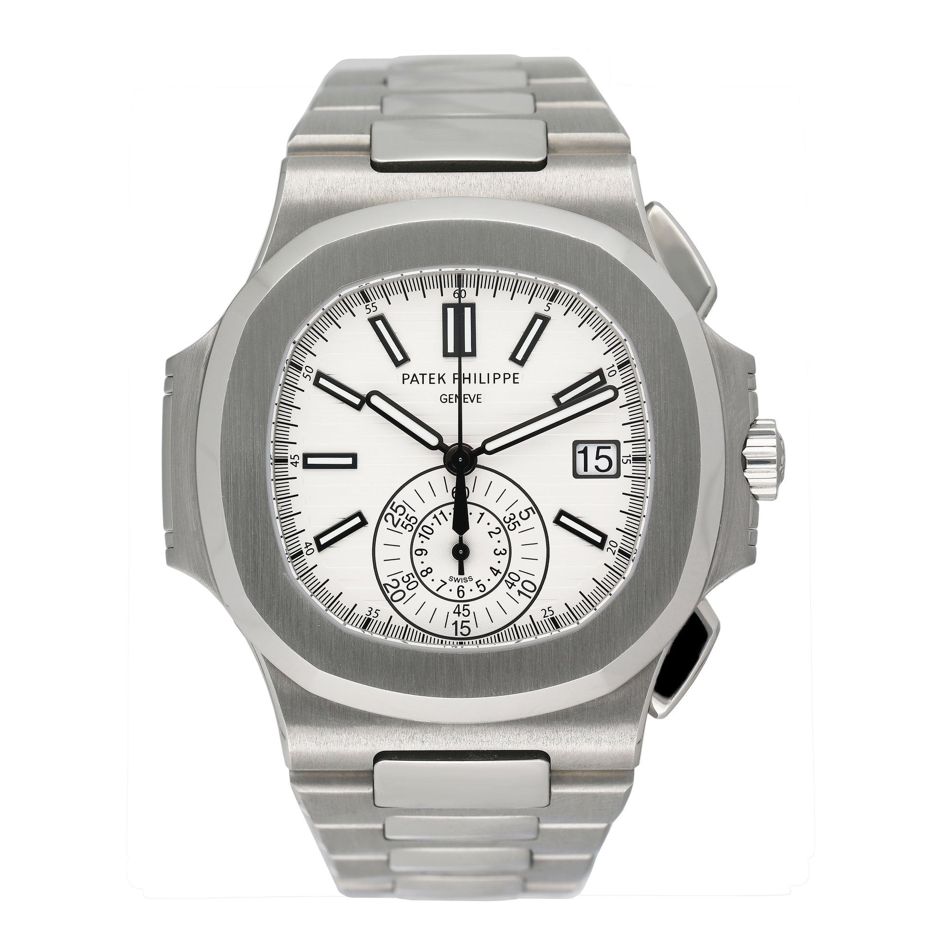 Patek Philippe Nautilus 5980/1A-019 White Dial Mens Watch Box Papers - Watches