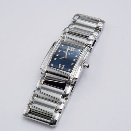 Patek Philippe Twenty-4 4910 Diamond Blue Dial Ladies Watch - Watches
