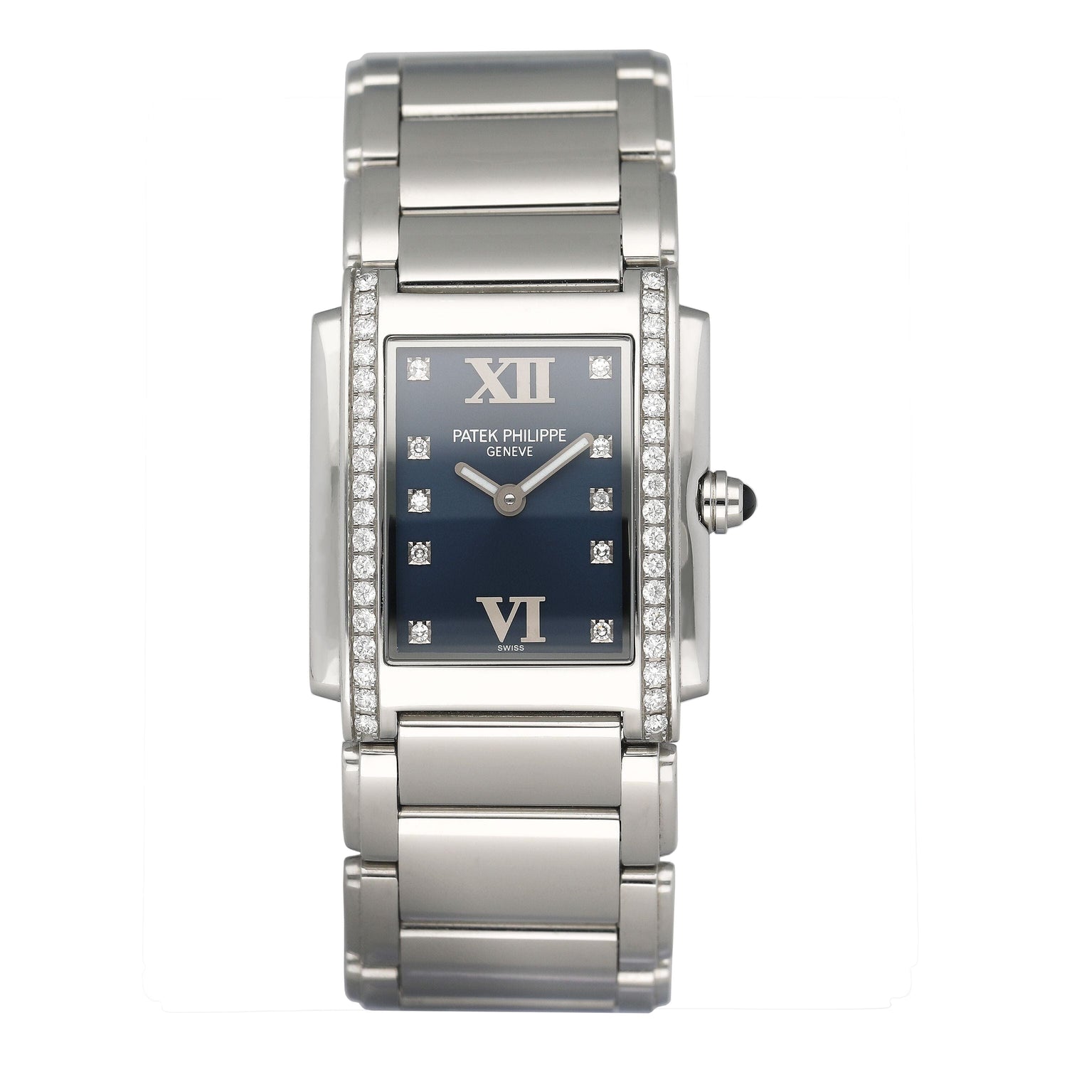 Patek Philippe Twenty-4 4910 Diamond Blue Dial Ladies Watch - Watches