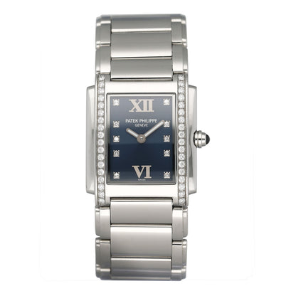 Patek Philippe Twenty-4 4910 Diamond Blue Dial Ladies Watch - Watches