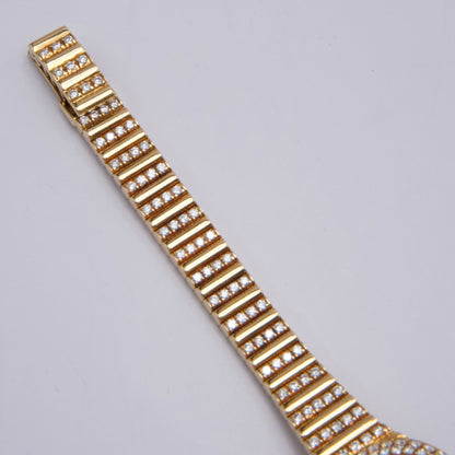 Patek Philippe Vintage 4613/1 Ruby Pave Dial 18K Yellow Gold Ladies Watch - Watches
