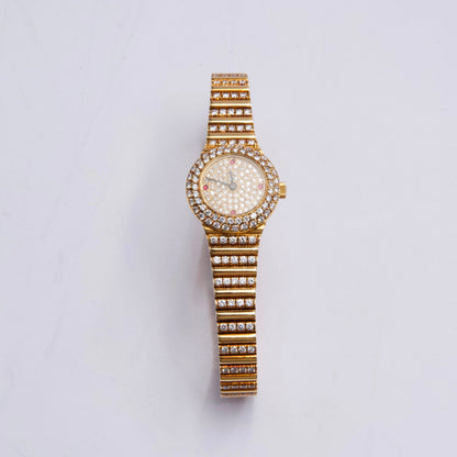 Patek Philippe Vintage 4613/1 Ruby Pave Dial 18K Yellow Gold Ladies Watch - Watches