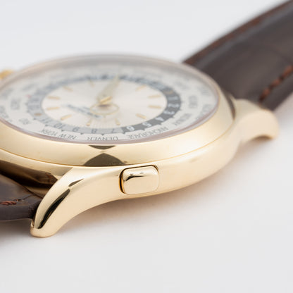 Patek Philippe World Time 5130J 18K Yellow Gold Mens Watch Box Papers - Watches