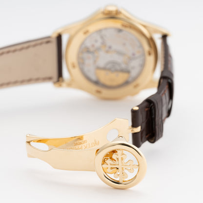 Patek Philippe World Time 5130J 18K Yellow Gold Mens Watch Box Papers - Watches