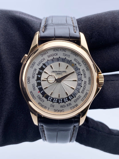 Patek Philippe World Time 5130R 18K Rose Gold Mens Watch Box Papers - Virtual